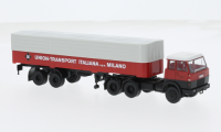 82253 Hanomag Henschel F221 Pritschen-Planensattelzug "Union Transport". 1:87