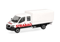 098991 Mercedes-Benz Sprinter '18 Doppelkabine Pritsche/Plane "STRABAG". 1:87