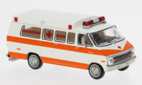 18300 Dodge B200 Ambulance weiss/dunkelorange. 1:87