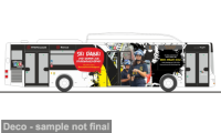 73936 MAN Lions City "Wiener Neustädter Stadtwerke" mit Feuerwehr Werbung. 1:87