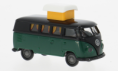 31634 VW T1b Camper schwarz/dunkelgrau mit aufgestellten Hubdach. 1:87